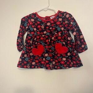 Polarn O. Pyret Baby Longsleeve Tunic with Red Hearts